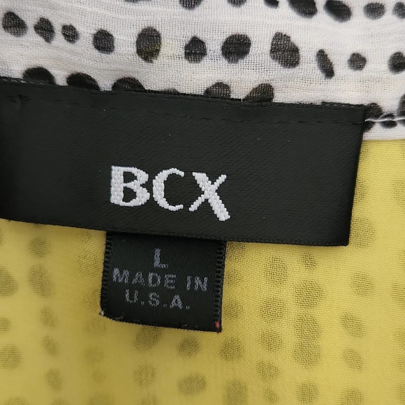 BCX Black, White, & Yellow Sheer Top - Picture 11 of 13